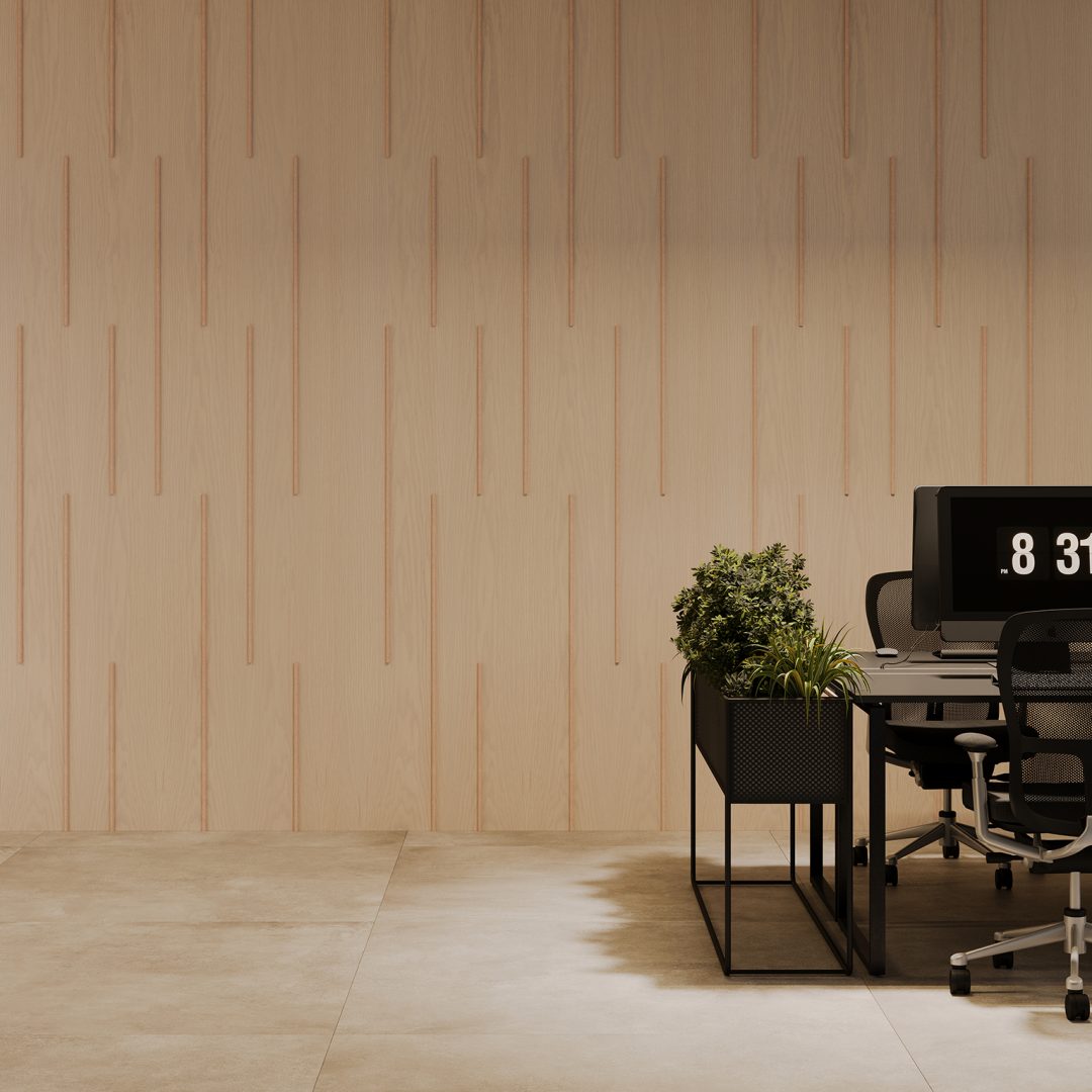 Spine, Scored Wall Panels - WoodGrain