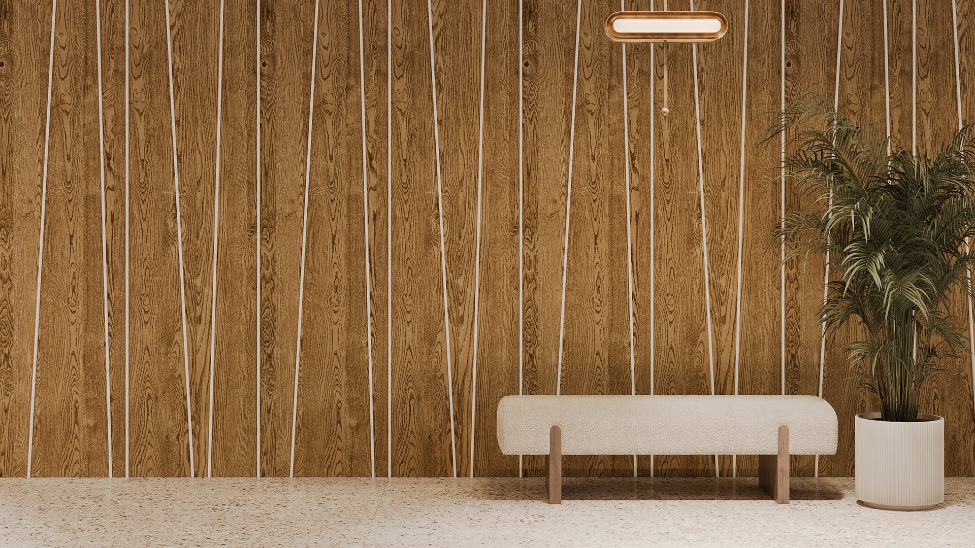 D5 半ウネリ スタビウッド Spine, Stems B Wall Panels - WoodGrain