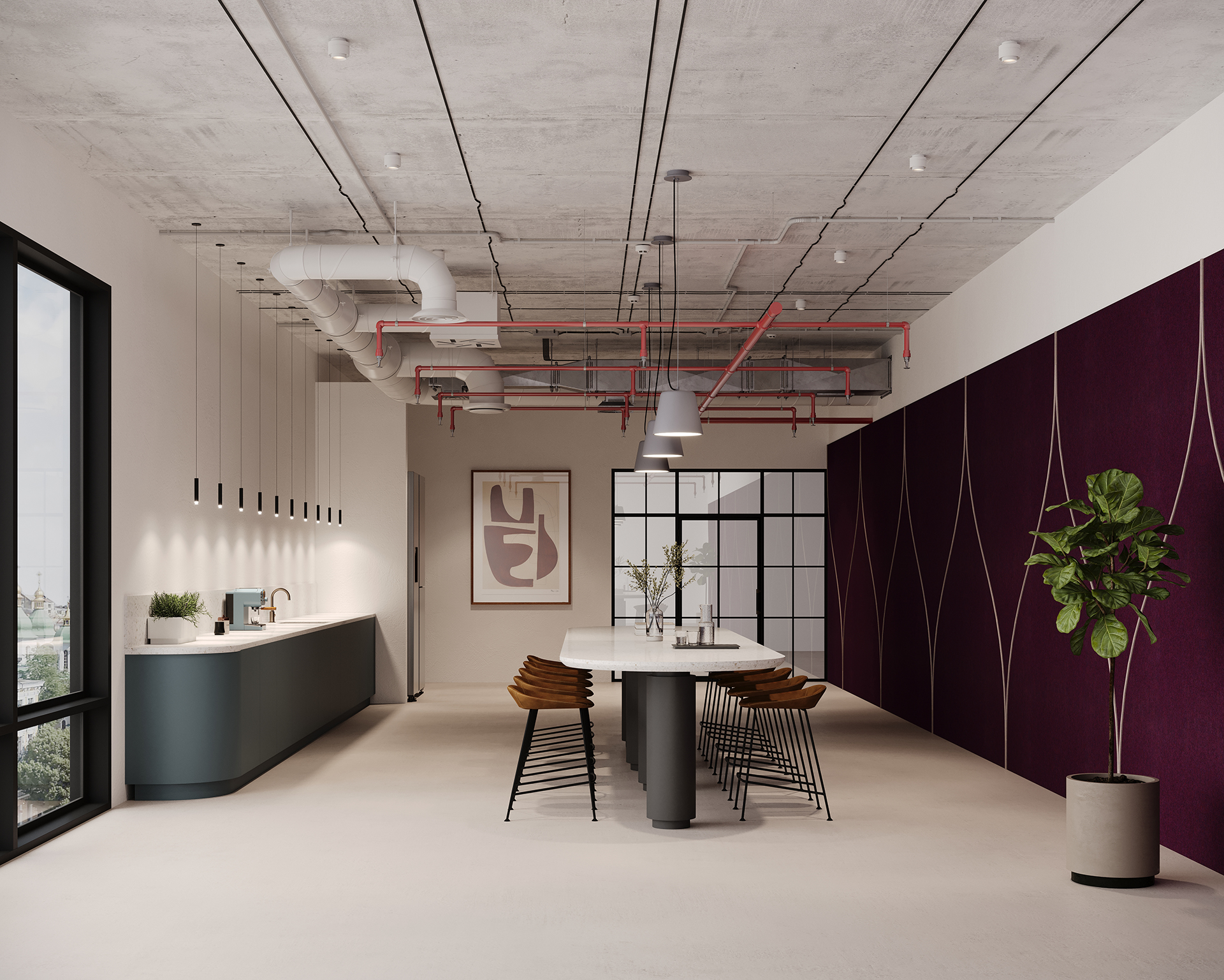 ネルデザインワークス バンクシェード bank shade ピンク Spine, Tulip B Wall Panels