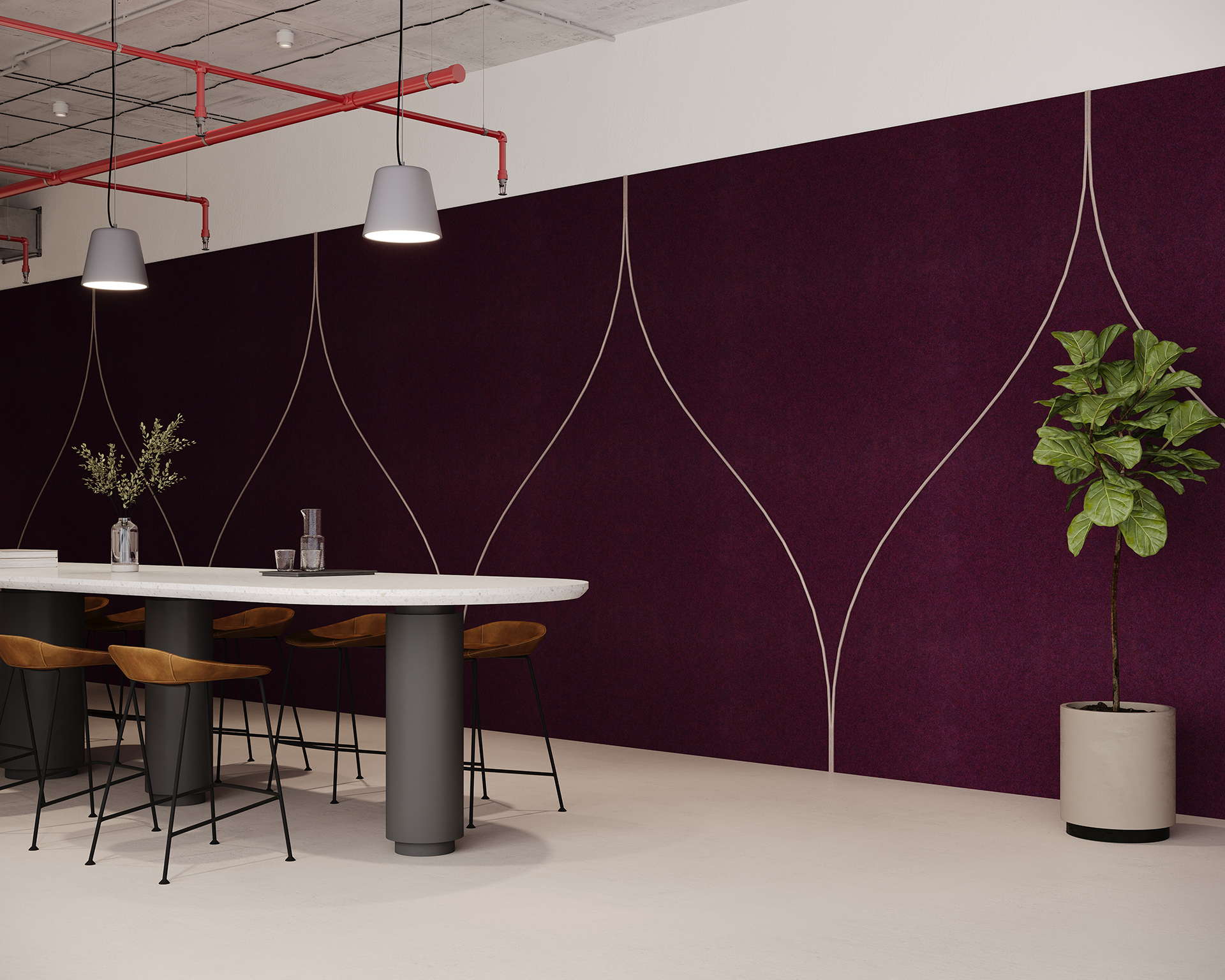 ネルデザインワークス バンクシェード bank shade ピンク Spine, Tulip B Wall Panels
