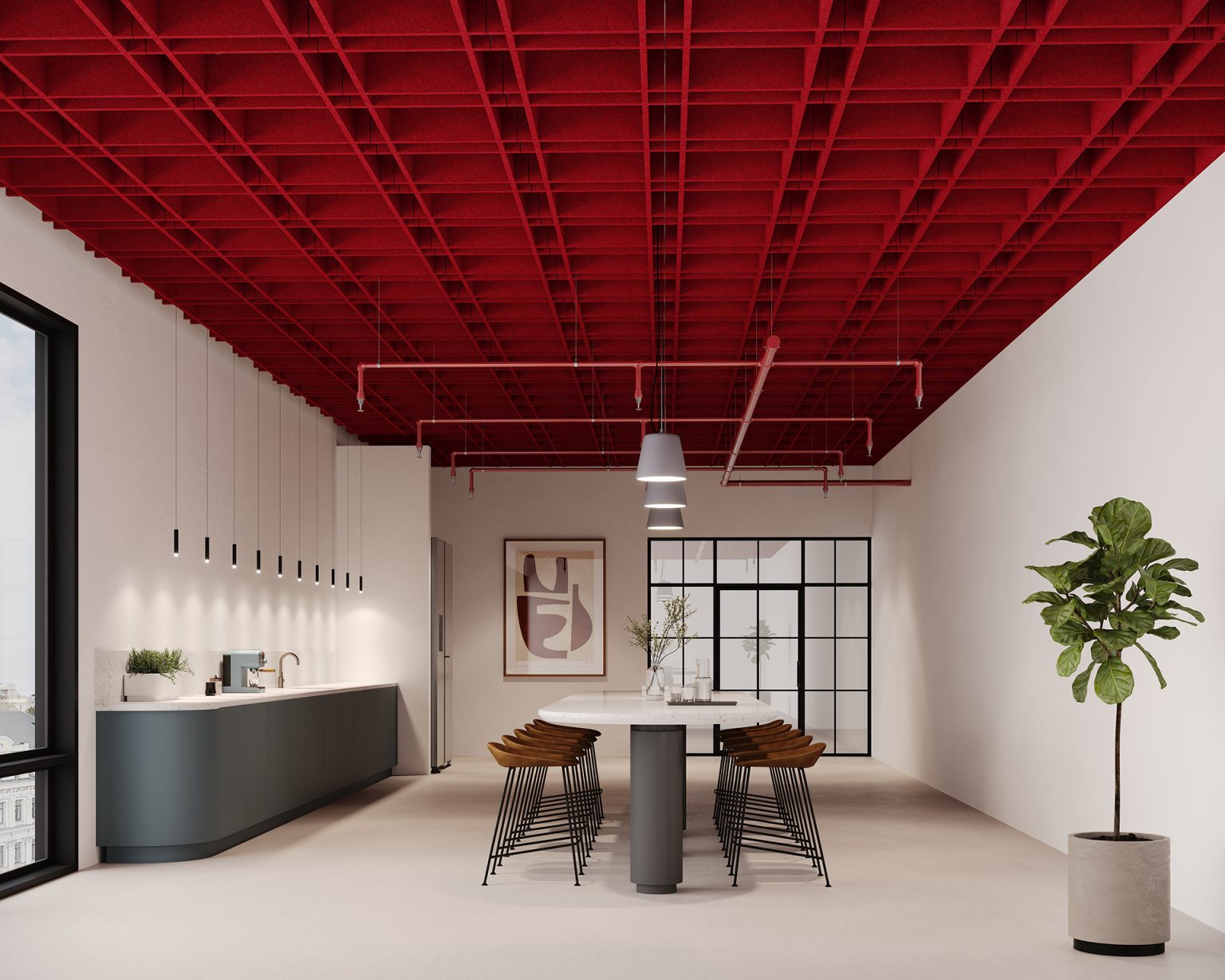 Ohouse BWTZラグ タイルチェック レッド 韓国インテリア160×240 Acoufelt_P_C_Frames_Woven_Ging